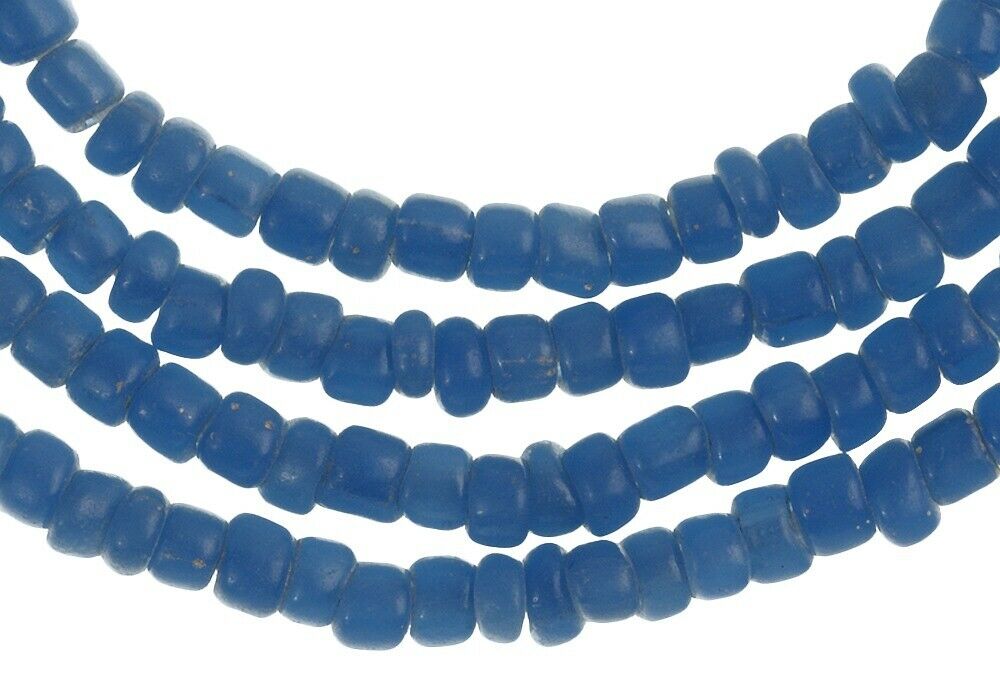Old Venetian Drawn Seed Beads – Tiny 3 mm Blue Strand, Excellent Condition