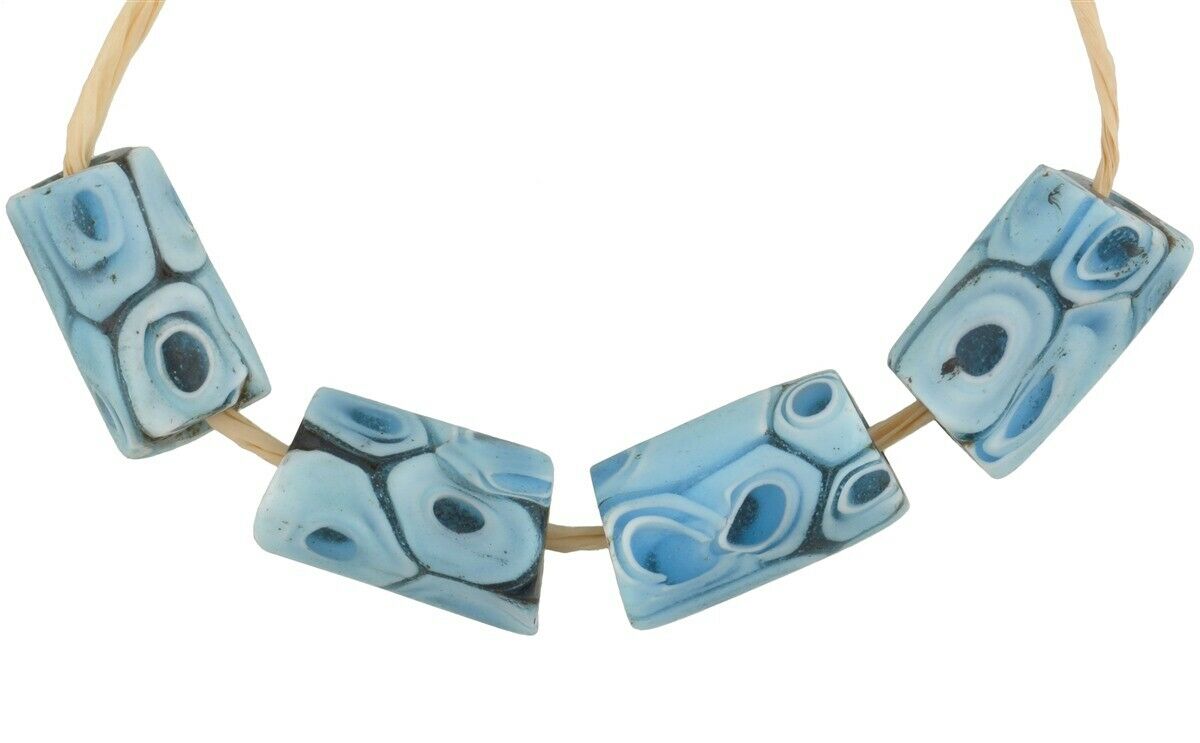 Rare African Trade Beads Old Millefiori Venetian Glass Beads Murano Mosaic Ghana
