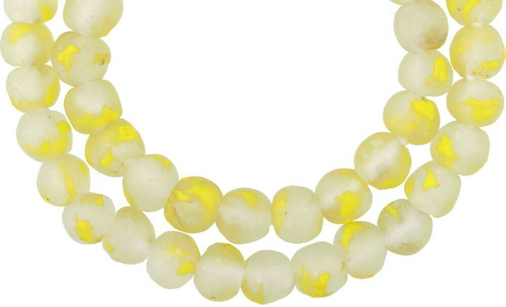 Translucent African Trade Beads - Krobo Recycled Glass Beads - alternate view