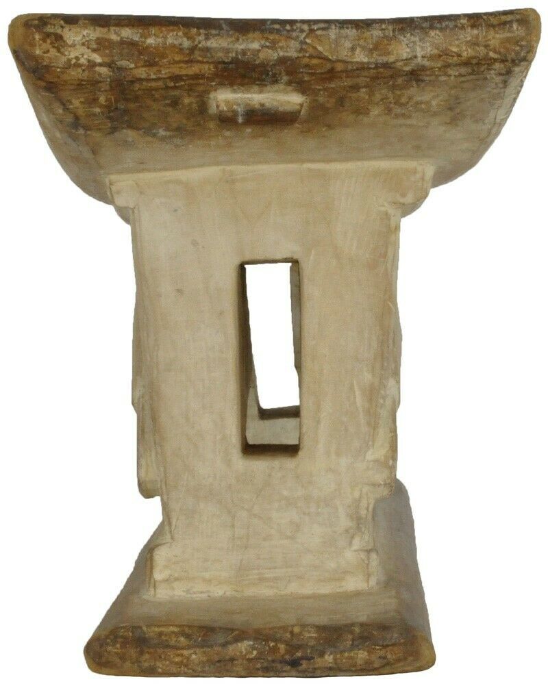Old Ashanti Wooden Stool Ghana Akan African Ethnic Art Handmade Hand Carved - zoomed-in detail