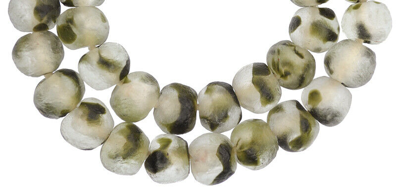 X-Large Multicolored Krobo Glass Beads - Ghana Trade Beads - alternate view