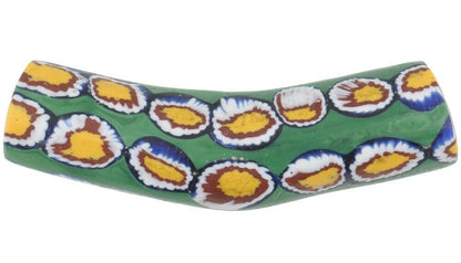 Old African Trade Bead Large Elbow Millefiori Venetian Glass Bead Rare Mosaic