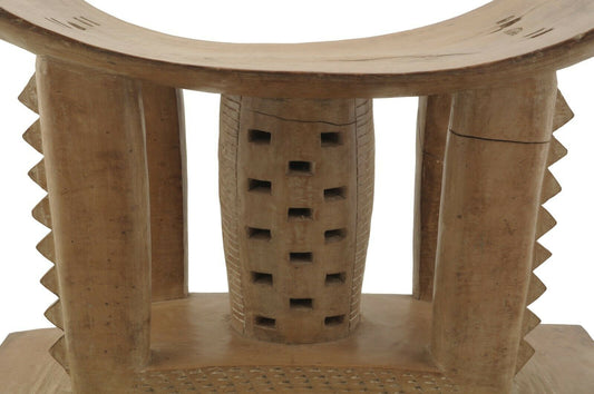 Old Ghana Ashanti Asante African Akan Wooden Chief Ceremonial Stool Hand Carved - alternate view
