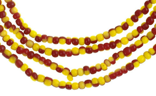 Old Tiny 2 mm Venetian Drawn Seed Glass Trade Beads Strand – Excellent Condition