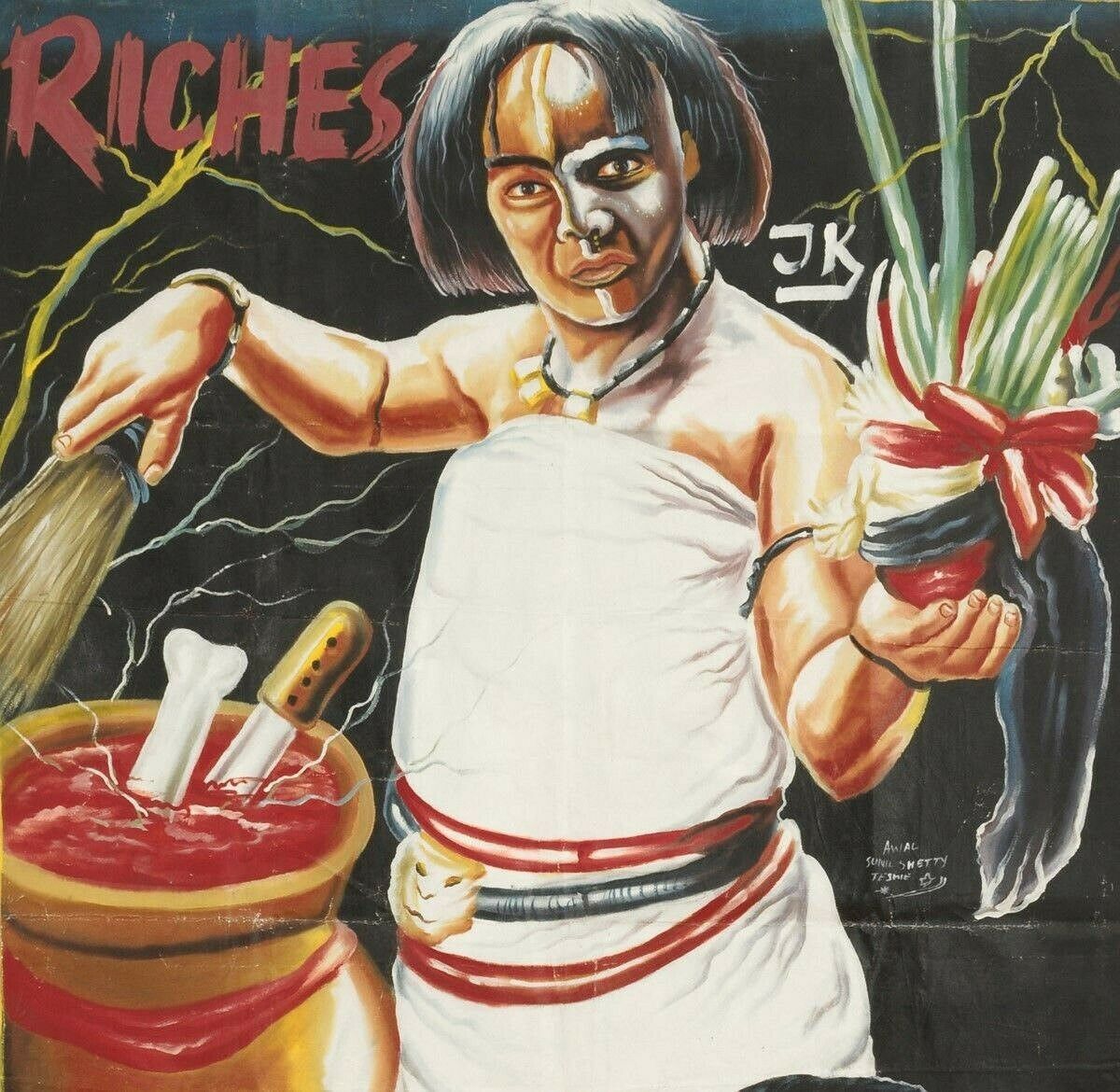 Riches 1 Movie Poster - Hand-Painted Authentic African Art - close-up