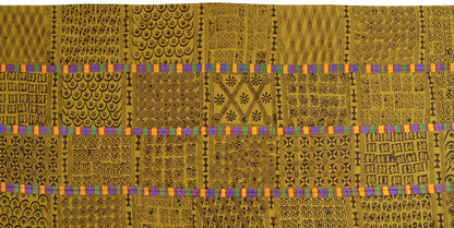 Hand Stamped Adinkra Cloth – 1970s “Man” Size, Authentic Ashanti Heritage