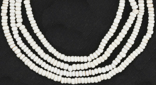 Old White Tiny 2–3 mm Venetian Seed Glass Trade Beads Strand