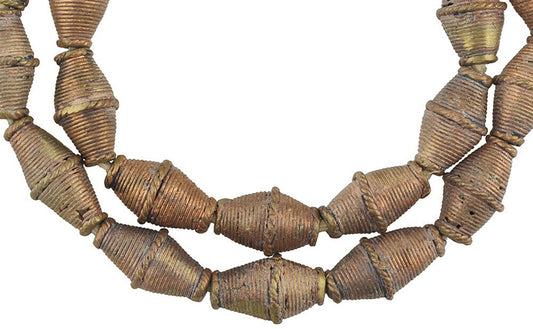 Large Handmade African Brass Beads By Ashanti Artisans - alternate view