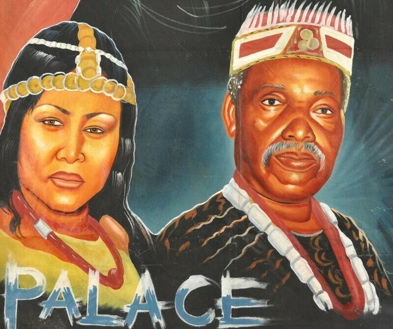 Palace Crisis Movie Poster - Authentic Ghana Hand-Painted Art - close-up