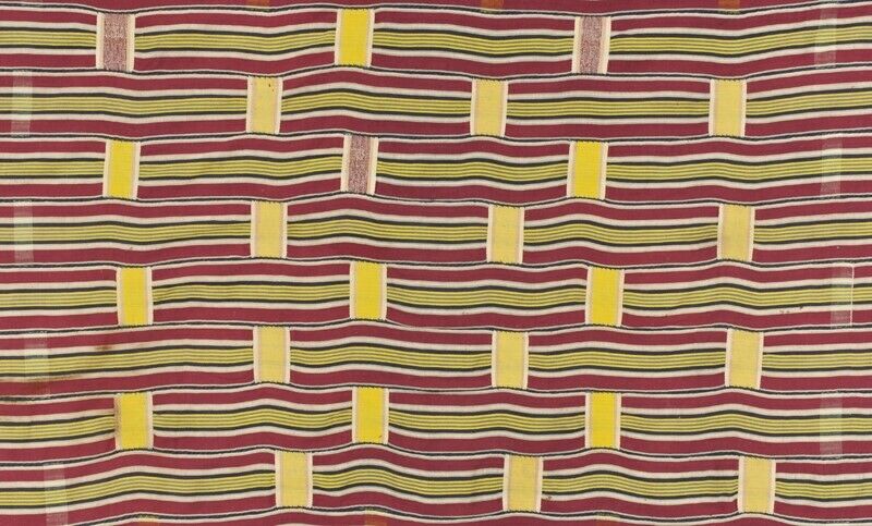 Old African Art Ewe Kente Ghana Hand Woven Textile Ceremonial Cloth - alternate view