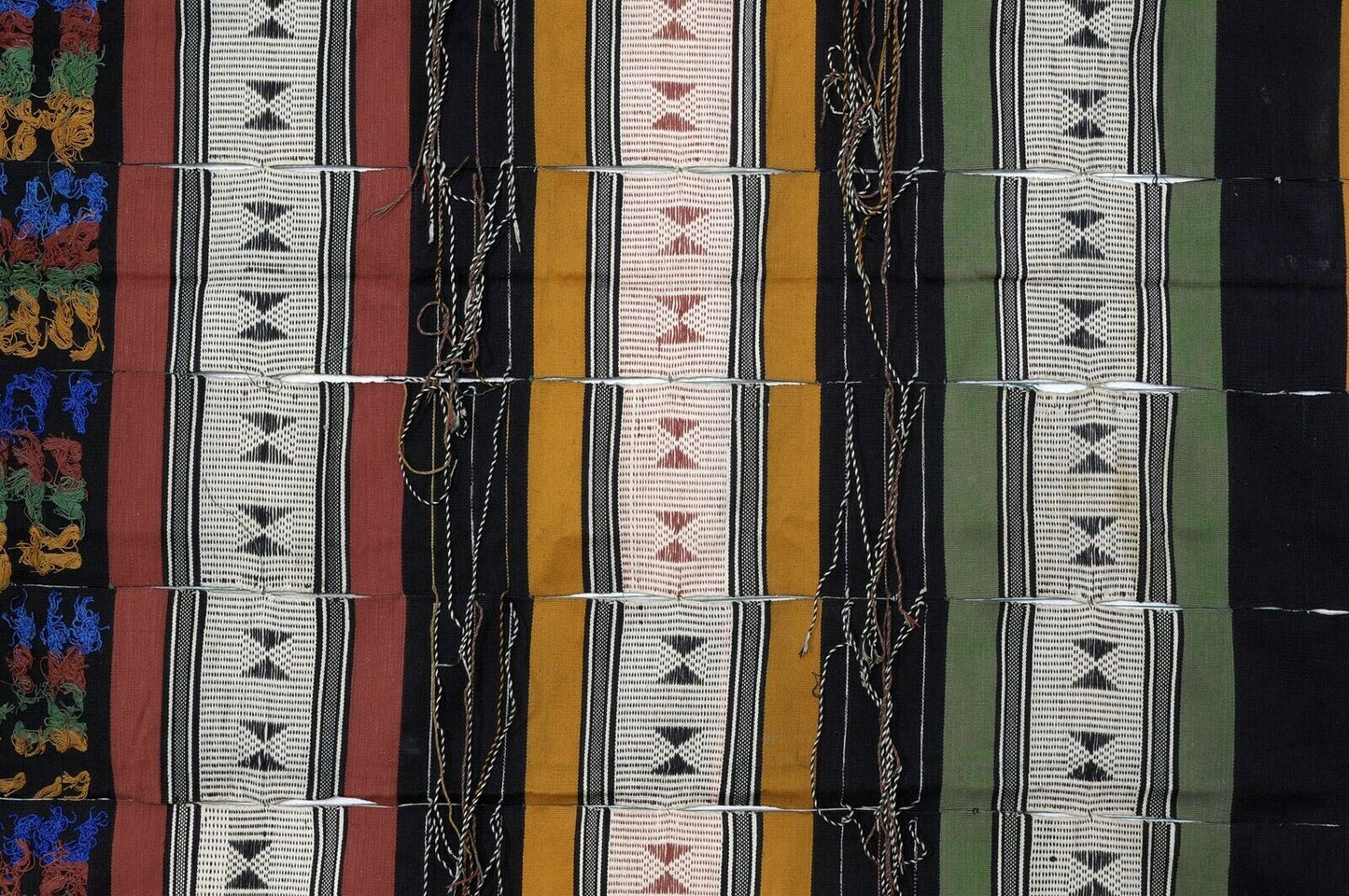 Old African Djerma Niger Handwoven Cloth Textile Sahara Desert Wedding Blanket - angled shot