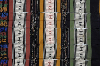 Old African Djerma Niger Handwoven Cloth Textile Sahara Desert Wedding Blanket - angled shot