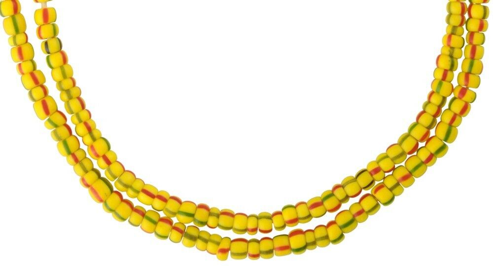 Ventian White Striped Seed Beads 4–5 mm • 24.5″ Antique Strand