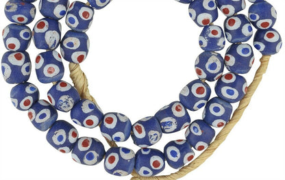 Unique Fancy Krobo African Trade Beads - Recycled Glass 11Mm - close-up