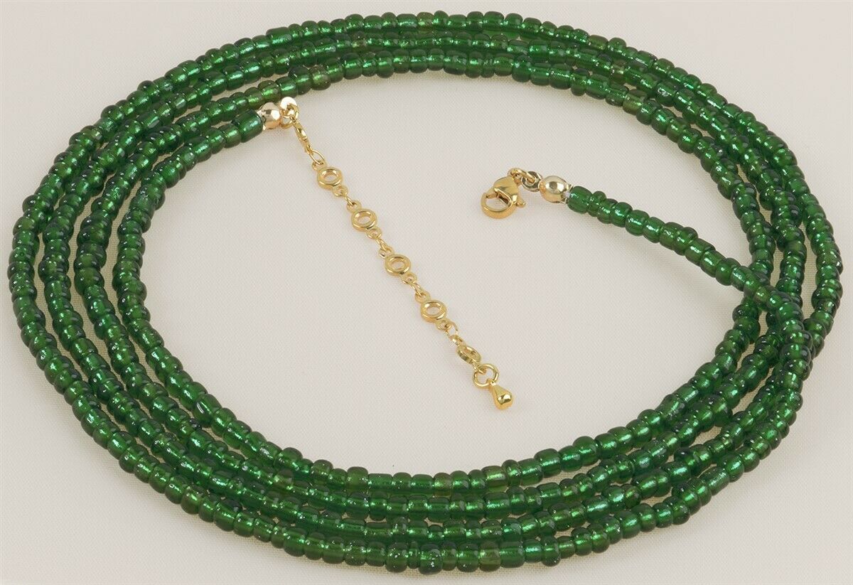 Extension Chain Emerald Green African Waist Beads - Handmade Body Beads Jewelry