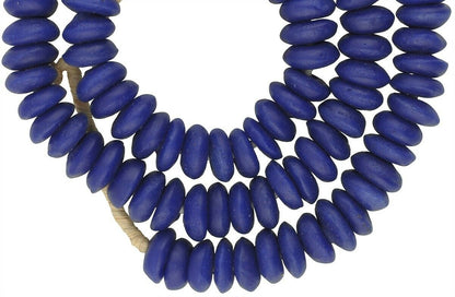 Authentic African Trade Beads: Recycled Krobo Glass Beads, 24" - close-up
