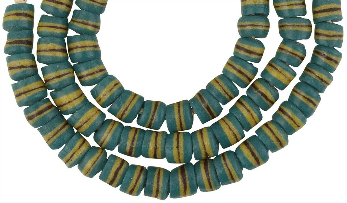 Recycled Beads Handmade Glass African Necklace Ceremonial Jewelry - alternate view