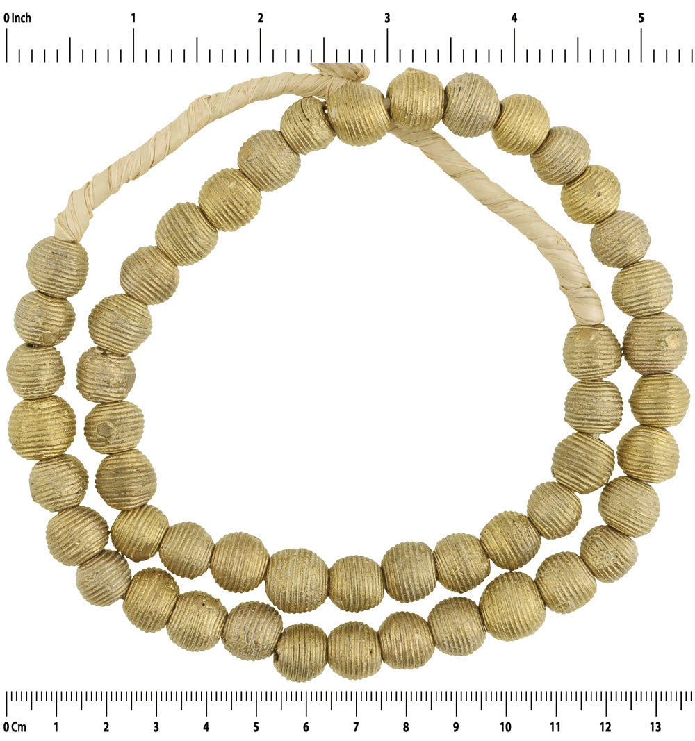New Round Ashanti Brass Beads - Exquisite Jewelry Art - close-up