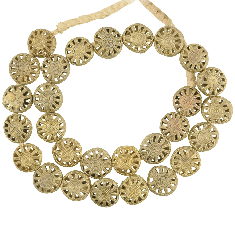 New Tabular Ashanti Brass Beads - Exquisite Handmade Craftsmanship