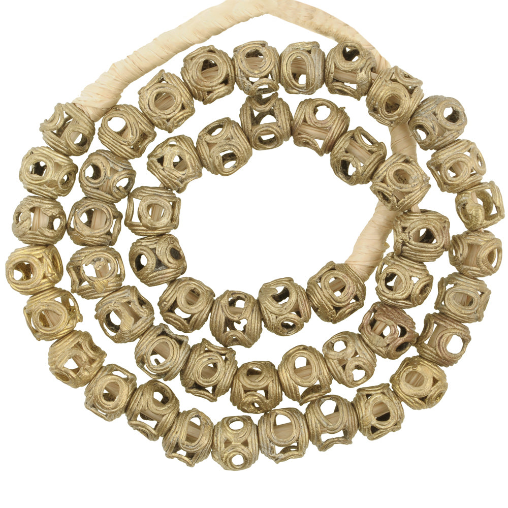 New Round Ashanti Brass Beads - Handcrafted In Ghana