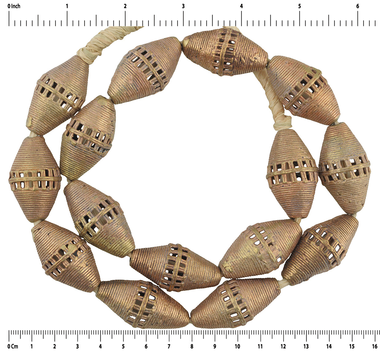New Large Ashanti Brass Beads - Exquisite Handmade Craftsmanship - close-up