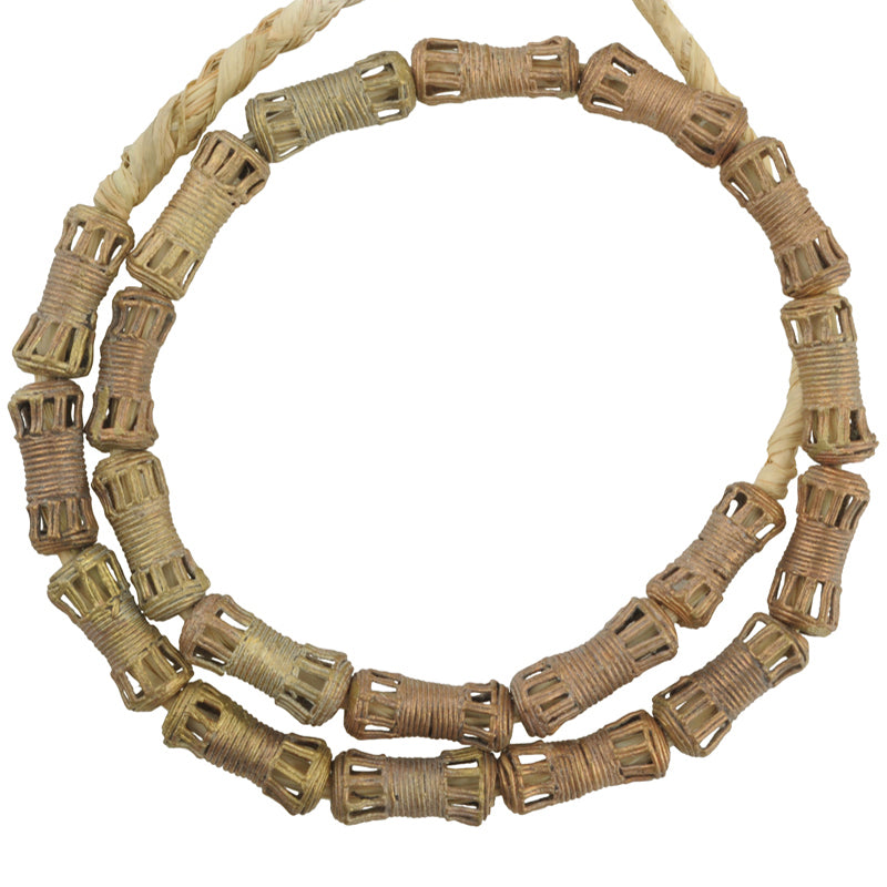 Handcrafted African Brass Beads Strand, 21" - Tribalgh