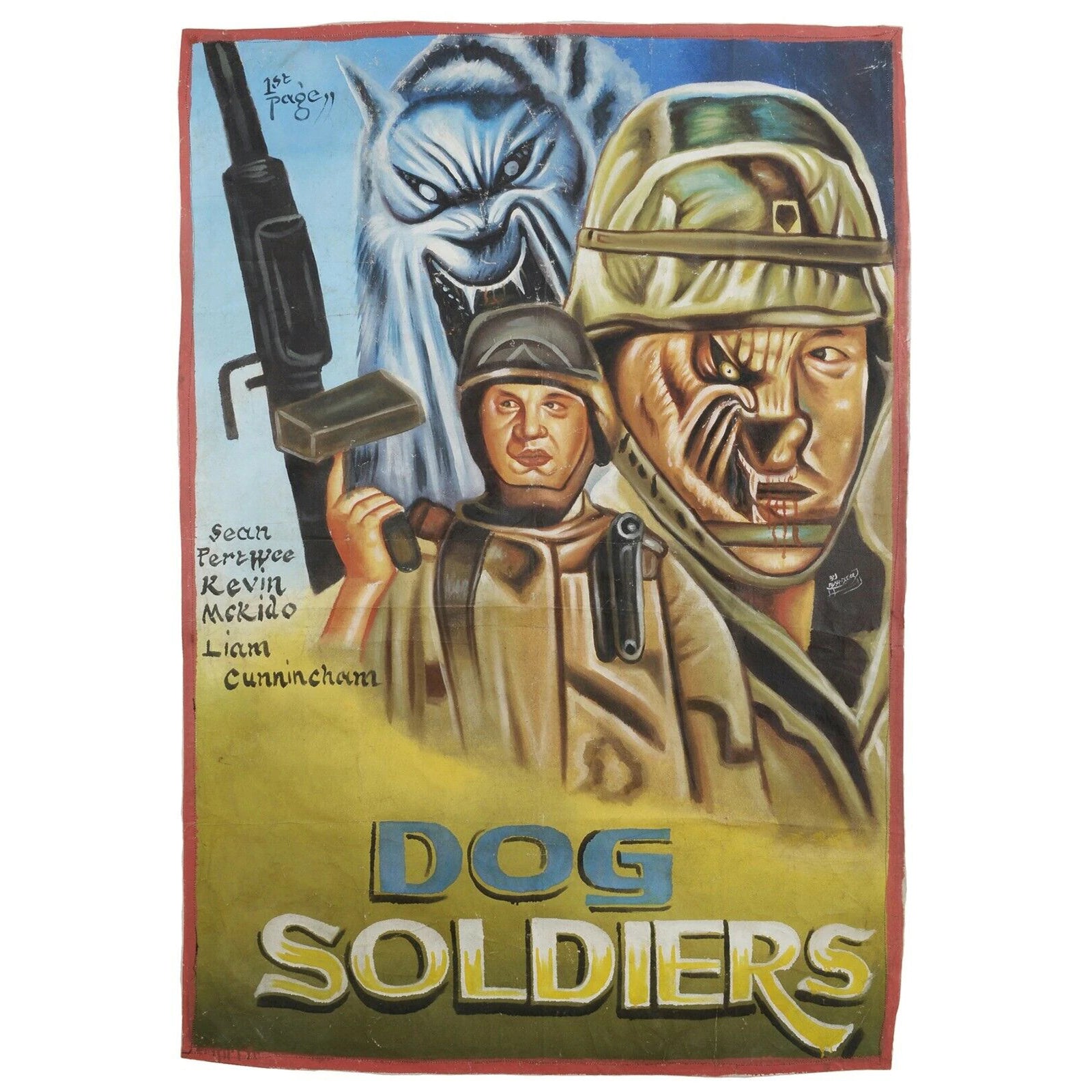 Authentic Dog Soldiers Movie Poster - Hand-Painted In Ghana - horror scene artwork
