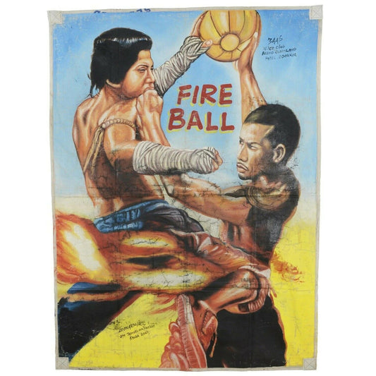 Fireball Martial Arts - Authentic Hand-Painted Ghana Movie Poster