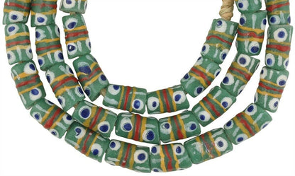 Handmade Ghanaian Fancy Powder Glass Beads - African Trade Beads - alternate view