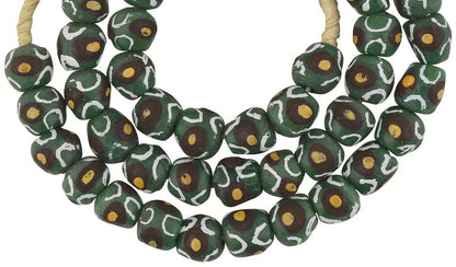 Fancy Powder Glass African Trade Beads - Ghana Glass Beads - alternate view