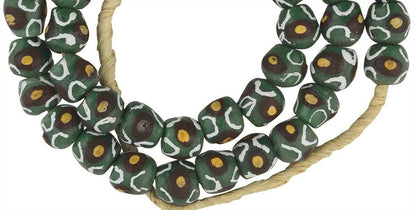 Fancy Powder Glass African Trade Beads - Ghana Glass Beads - close-up
