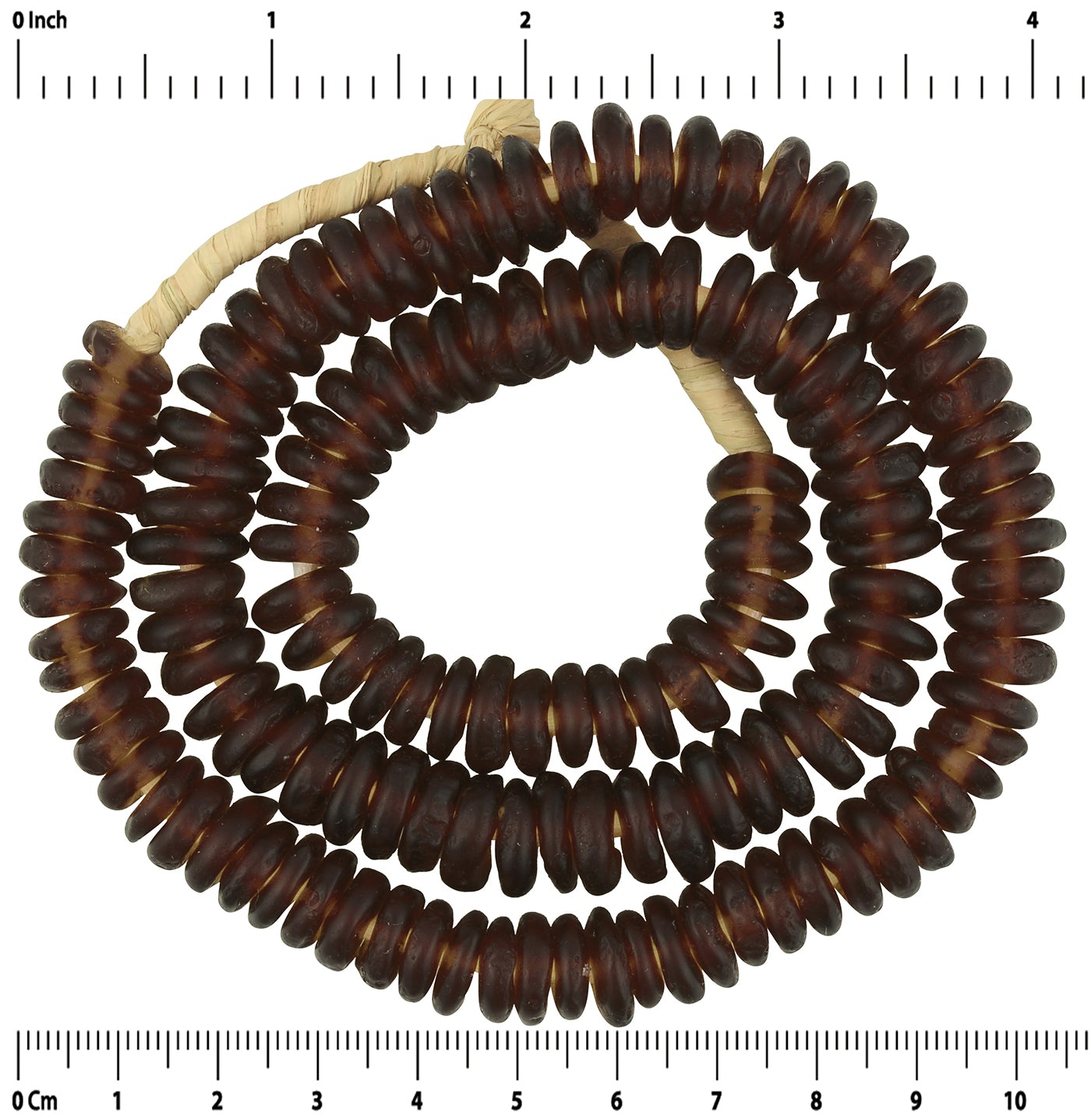 African Trade Beads: Recycled Glass Krobo Ghana Beads 10-11Mm - zoomed-in detail