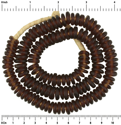 African Trade Beads: Recycled Glass Krobo Ghana Beads 10-11Mm - zoomed-in detail