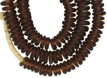 African Trade Beads: Recycled Glass Krobo Ghana Beads 10-11Mm - close-up
