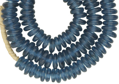 African Trade Beads - Ghana Recycled Glass Annular Beads 11Mm - close-up