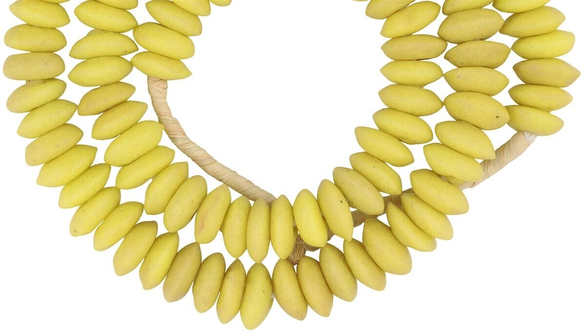 Authentic Krobo Glass Beads - 13Mm Recycled African Trade Beads - zoomed-in detail