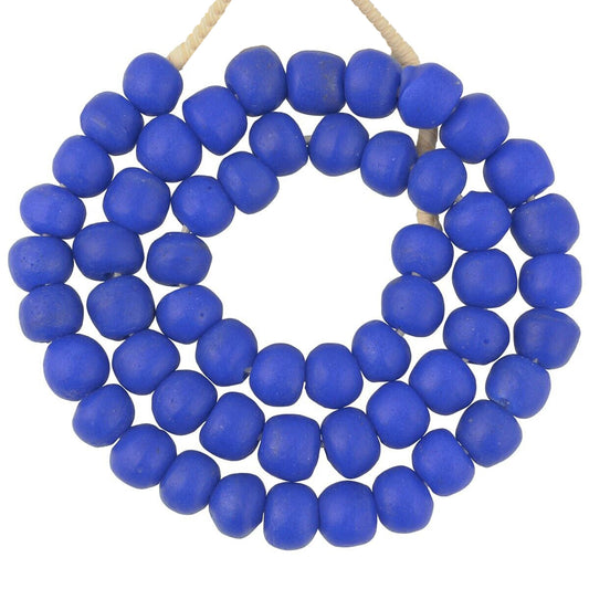 African Trade Beads - 13-14Mm Krobo Recycled Glass Beads Ghana