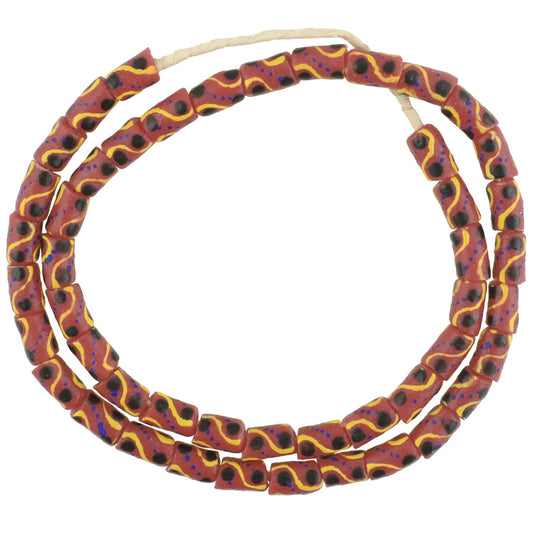 African Trade Beads - 25" Strand, 8-9Mm, Handmade In Ghana