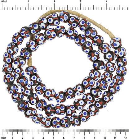 Exquisite Recycled Powder Glass Beads - Ghana Krobo Fancy Trade Beads - close-up