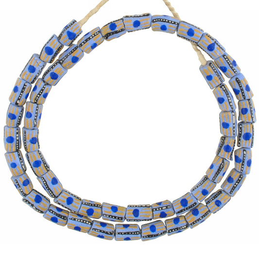 Authentic Ghana Krobo Fancy Recycled Glass Beads - 8-9Mm