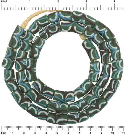 Exquisite Powder Glass African Trade Beads - Ghana Krobo 9Mm - close-up