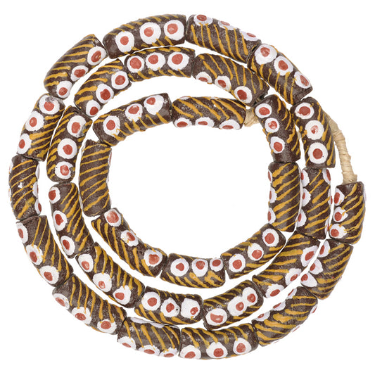 Authentic Ghanaian Fancy Krobo Glass Beads - 9Mm Beads