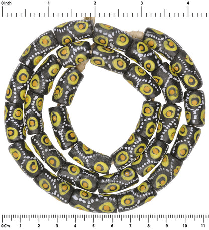 Exquisite Ghana Fancy Powder Glass Beads - African Trade Beads - close-up