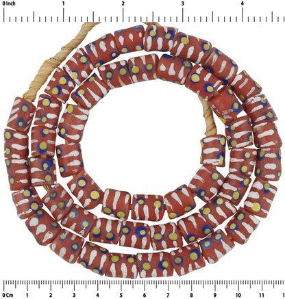 Authentic Ghana Fancy Powder Glass Beads - African Trade Beads - cropped detail