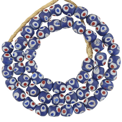 Unique Fancy Krobo African Trade Beads - Recycled Glass 11Mm