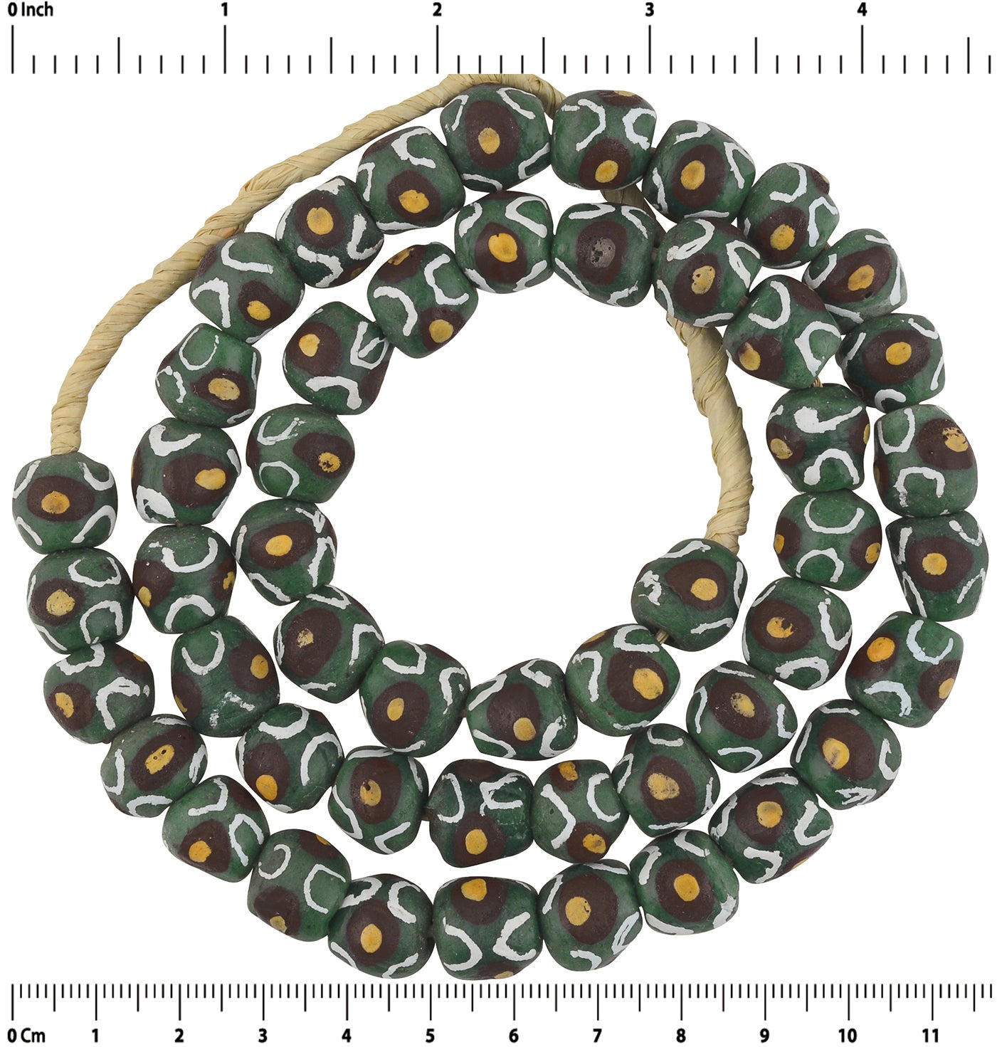 Fancy Powder Glass African Trade Beads - Ghana Glass Beads - zoomed-in detail