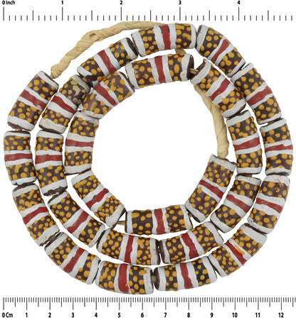 Authentic African Trade Beads: Fancy Powder Glass Beads From Ghana - zoomed-in detail