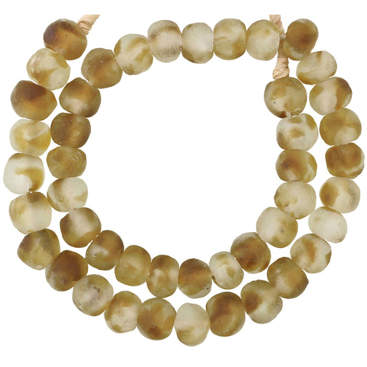 Authentic Ghana Krobo Glass Beads - Translucent, 14-15Mm