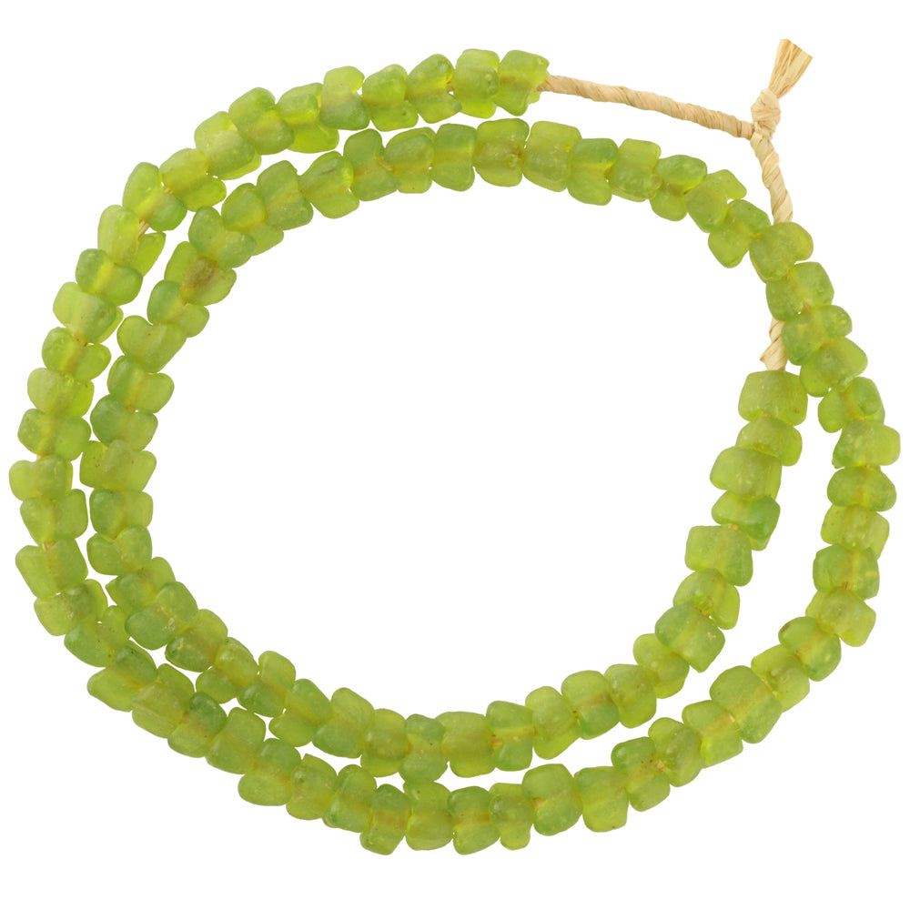 African Trade Beads: Translucent Krobo Glass Beads, 20" Strand