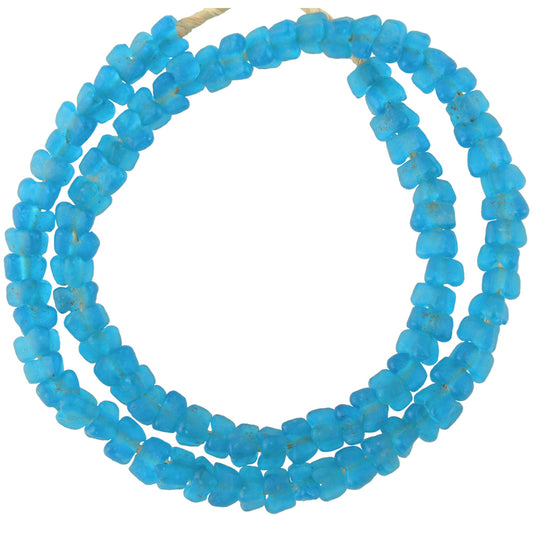 Uncommon Translucent Powder Glass Krobo Beads - 9Mm, 20"
